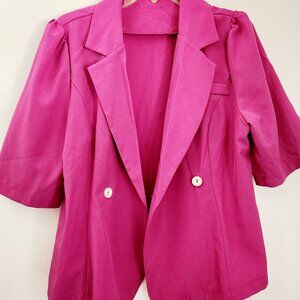 Shein Fuschia Short Sleeve Blazer Jacket. Women's XL. NWOT.
